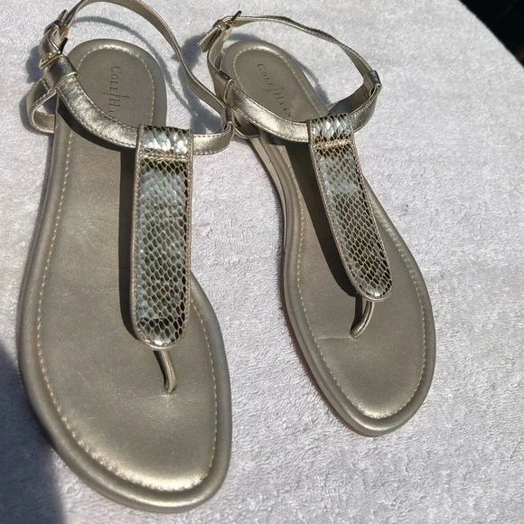 Cole haan snakeskin thong sandals